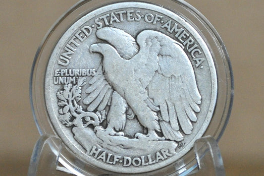 1916-D Walking Liberty Silver Half Dollar - G (Good) - Key Date - Denver Mint - 1916 D Wlh - Half Dollar 1916 D Liberty Walking Half