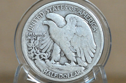 1916-D Walking Liberty Silver Half Dollar - G (Good) - Key Date - Denver Mint - 1916 D Wlh - Half Dollar 1916 D Liberty Walking Half