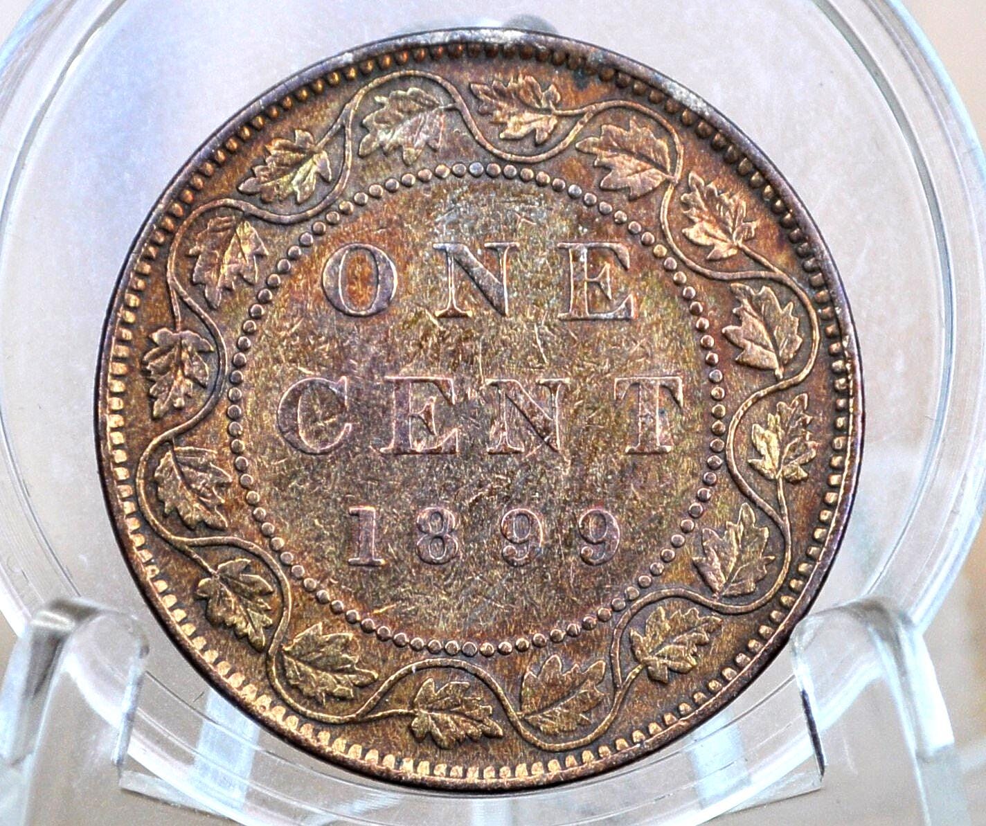 1899 Canadian One Cent - XF (Extremely Fine) Condition - Queen Victoria - One Cent Canada 1899 Large Cent - 1899 One Cent