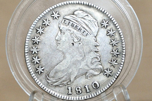 1810 Capped Bust Half Dollar - VF - 1810 Half Dollar US Half Dollar 1810, Rare Early Half, Low Mintage, Great Detail