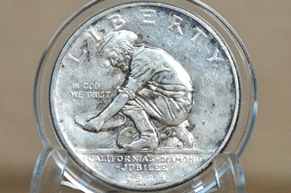 1925-S California Silver Commemorative Half Dollar- AU - Diamond Jubilee Half Dollar 1925S, 1925 California Half