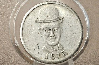 Vintage Charlie Chaplin A Jitney Elopement 1915 Promotional Token - Authentic Charlie Chaplin Movie Souvenir Token with Boots Design