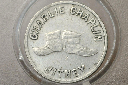 Vintage Charlie Chaplin A Jitney Elopement 1915 Promotional Token - Authentic Charlie Chaplin Movie Souvenir Token with Boots Design