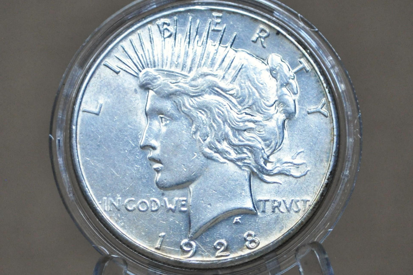 1928 Peace Dollar, Key Date - AU55 (About Uncirculated) - Philadelphia Mint - 1928 P Silver Dollar Key Date 1928 Peace Dollar