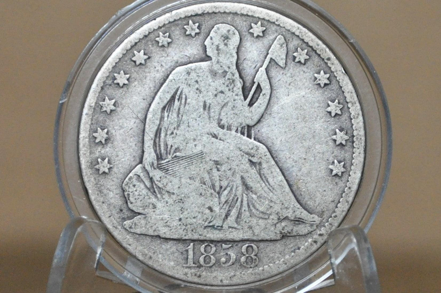 1858-O Seated Liberty Half Dollar - VG Grade / Condition - 1858O Liberty Seated Silver Half Dollar With Arrows
