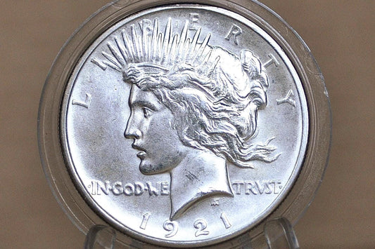 1921 Peace Silver Dollar - MS63 (Uncirculated) Grade / Condition 1921 High Relief Peace Dollar Silver - Very High Grade, Rare