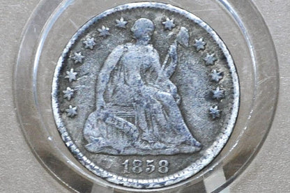 1858 Half Dime - Good - 1858 Seated Liberty Half Dime - Early American Coin - 1858 Silver Half Dime Liberty Seated 1858