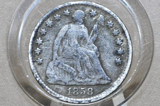 1858 Half Dime - Choose by Grade / Coin - 1858 Seated Liberty Half Dime - Early American Coin - 1858 Silver Half Dime Liberty Seated 1858