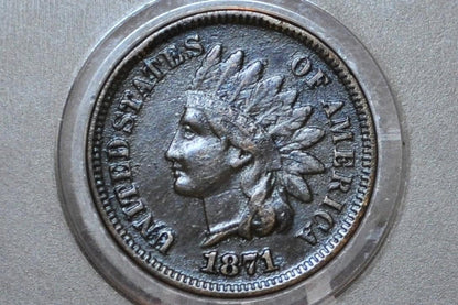 1871 Indian Head Penny - Hard to find Date - Choose by Grade / Condition - Key Date Indian Head - 1871 Indian Head Cent 1871
