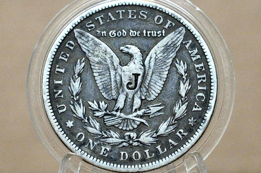 1885 Morgan Silver Dollar Counter Stamped "J" - Countermarked 1885 Morgan Silver Dollar Stamped "J"