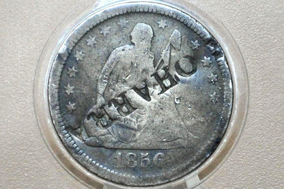 1856 Silver Quarter Dollar Counterstamped "O'Harra" - "O'Harra" Countermarked 1856 Silver Quarter Dollar Coin