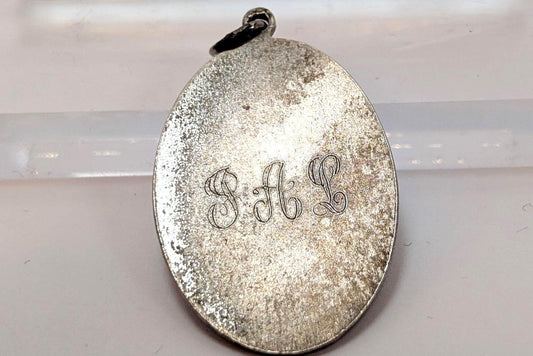 Love Token Style Sterling Initials "J.A.L." Charm - Ornate Scrollwork Carved Lettering - Beautiful Initial Pendent / Charm - Awesome Piece!
