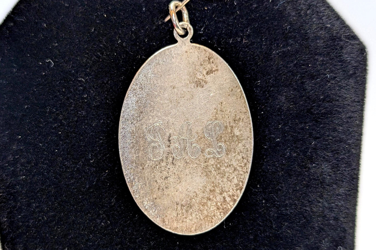 Love Token Style Sterling Initials "J.A.L." Charm - Ornate Scrollwork Carved Lettering - Beautiful Initial Pendent / Charm - Awesome Piece!