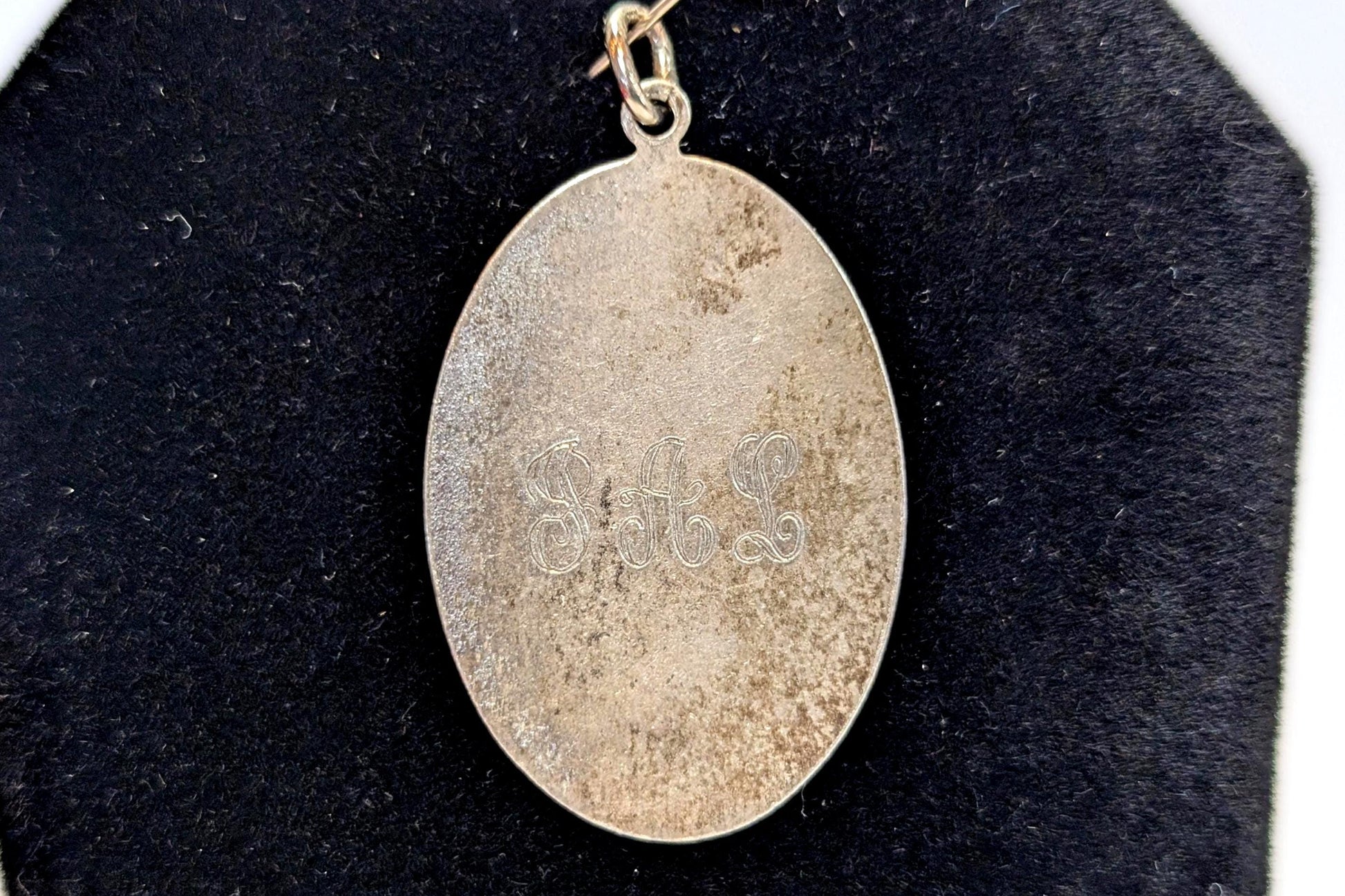 Love Token Style Sterling Initials "J.A.L." Charm - Ornate Scrollwork Carved Lettering - Beautiful Initial Pendent / Charm - Awesome Piece!