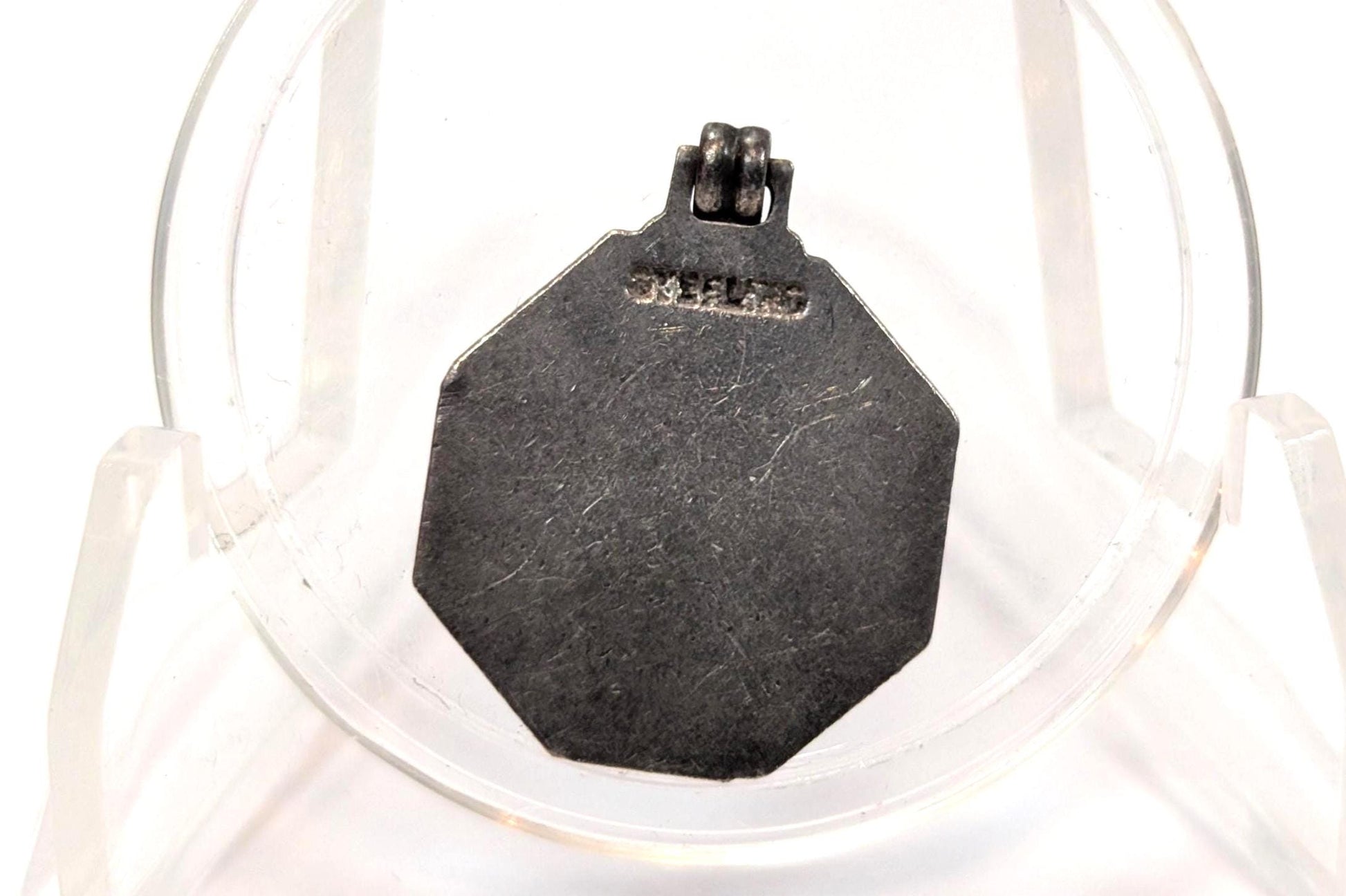 Antique Sterling Guilloche Enamel Rose Charm - Stamped and Tested Sterling Silver - Art Deco - Art Nouveau