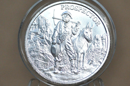 The American Prospector 1 Troy oz .999 Fine Silver Round - Old Prospector and Mule 1 Troy oz .999 Fine Silver Round