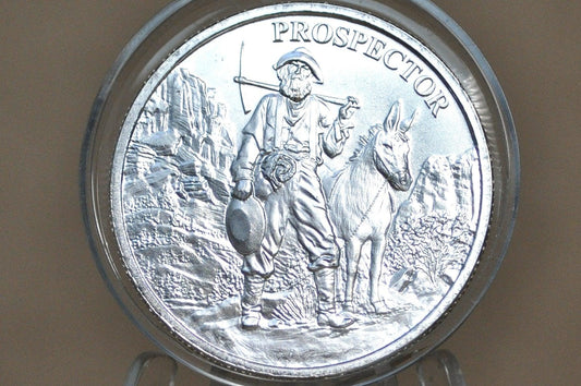 The American Prospector 1 Troy oz .999 Fine Silver Round - Old Prospector and Mule 1 Troy oz .999 Fine Silver Round