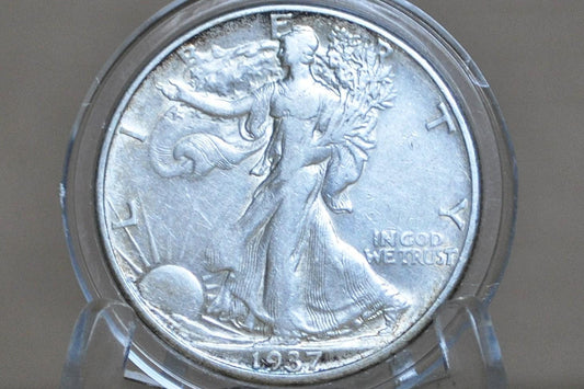 1937-D Walking Liberty Silver Half Dollar - Choose by Grade - Denver Mint - 1937D Half Dollar / 1937 D Half Dollar, Better Date