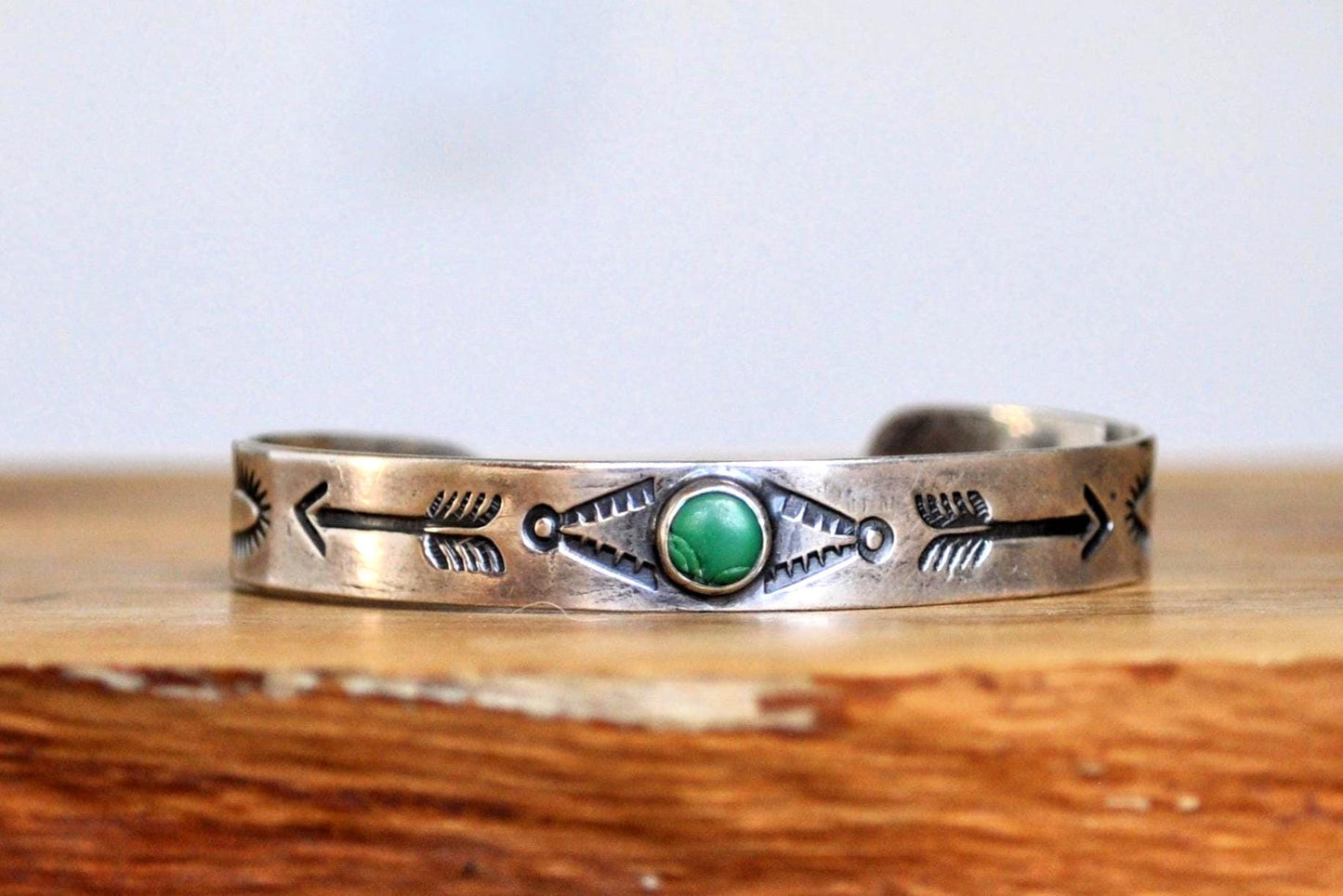 Navajo Sterling Silver Turquoise Cuff Bracelet – Handmade Native American Jewelry
