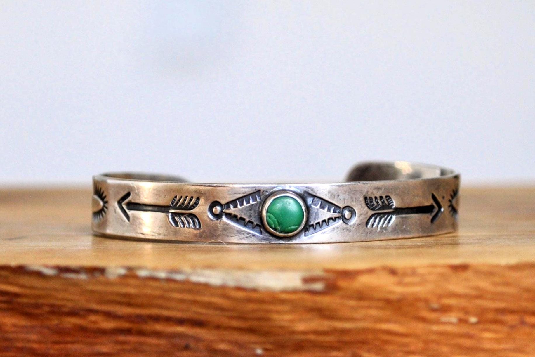 Navajo Sterling Silver Turquoise Cuff Bracelet – Handmade Native American Jewelry