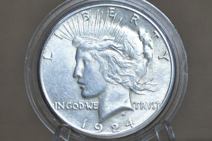 1924-S Peace Silver Dollar - Choose by Grade - 1924 S Silver Dollar - Lower Mintage - 1924S Silver Dollar Peace -San Francisco Mint