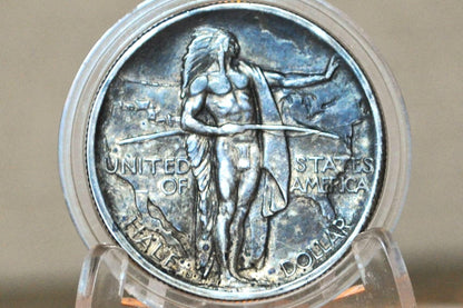 1926-S Oregon Trail Silver Commemorative Half Dollar - AU, Toned - 1926 Oregon Trail Memorial 1926 Oregon Trail Half, Authentic