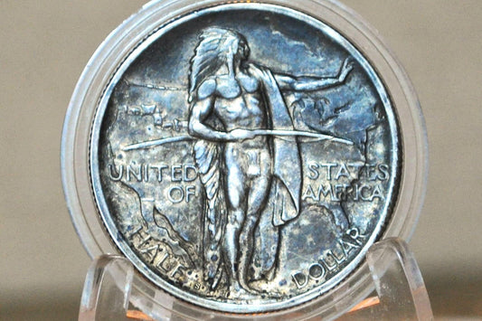 1926-S Oregon Trail Silver Commemorative Half Dollar - AU, Toned - 1926 Oregon Trail Memorial 1926 Oregon Trail Half, Authentic