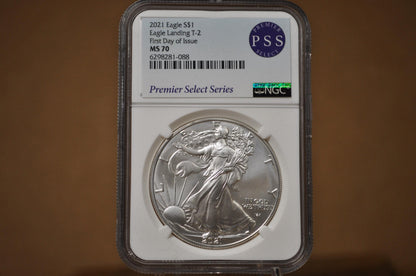 Silver Eagles 1 oz. Bullion - Choose by Date - One Ounce Fine Silver - 1986-2000's Silver Walking Liberty One Ounce Silver Proofs, MS, Slabs