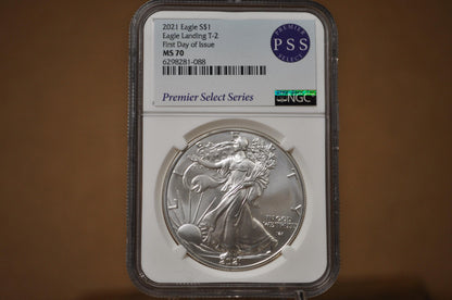 Silver Eagles 1 oz. Bullion - Choose by Date - One Ounce Fine Silver - 1986-2000's Silver Walking Liberty One Ounce Silver Proofs, MS, Slabs