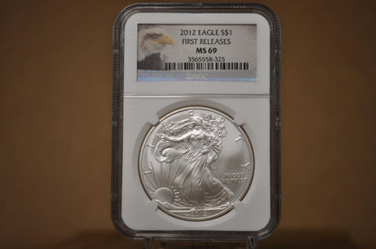 Silver Eagles 1 oz. Bullion - Choose by Date - One Ounce Fine Silver - 1986-2000's Silver Walking Liberty One Ounce Silver Proofs, MS, Slabs