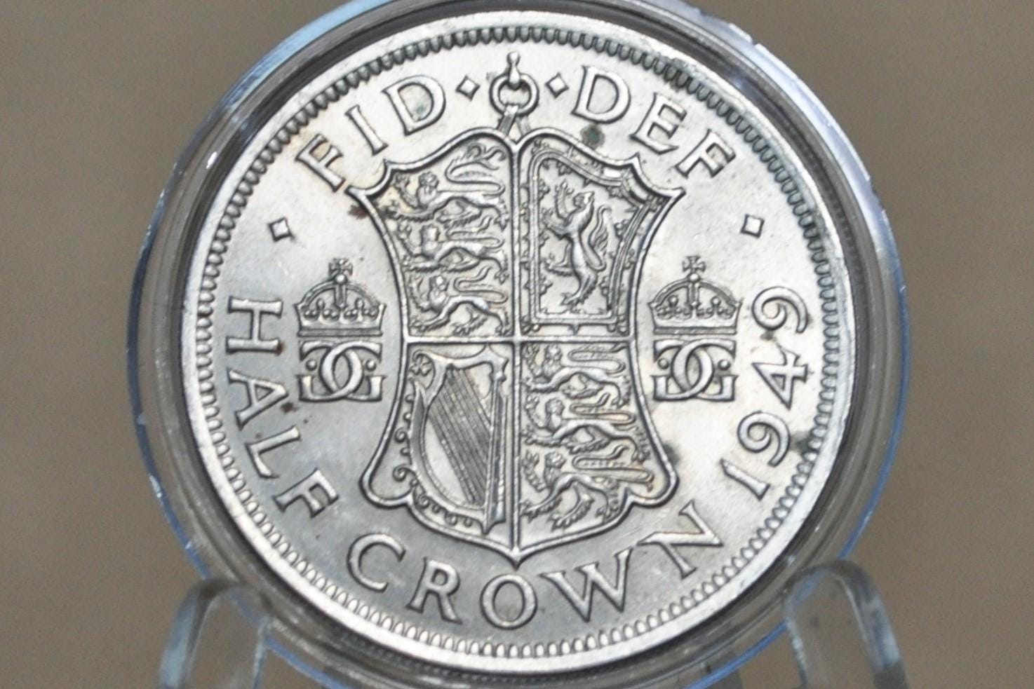 1910s-60s Great Britain Half Crowns, Choose by date! - 1/2 Crown 1937 1949 United Kingdom HalfCrown Great for Jewelry, birthdays, gifts