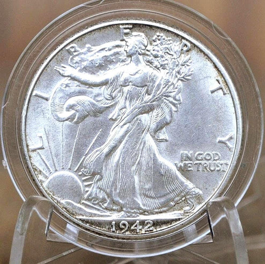 1942 Walking Liberty Silver Half Dollar - VF-BU (Very Fine to Uncirculated) Grade -Philadelphia- 1942 P Half Dollar, Great Mint Luster