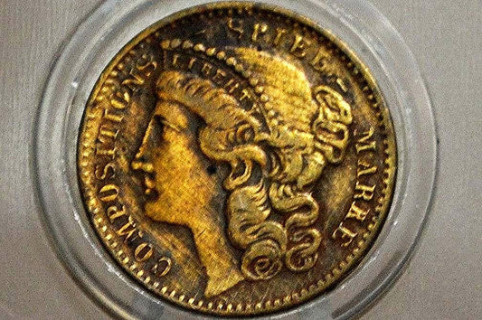 1800s Liberty Spiel Marke/Play Money - Antique Liberty & Eagle German Spiel Marke