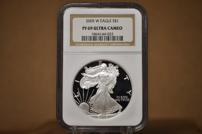 Silver Eagles 1 oz. Bullion - Choose by Date - One Ounce Fine Silver - 1986-2000's Silver Walking Liberty One Ounce Silver Proofs, MS, Slabs