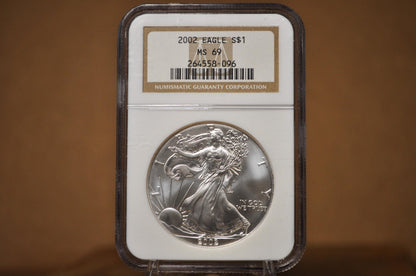 Silver Eagles 1 oz. Bullion - Choose by Date - One Ounce Fine Silver - 1986-2000's Silver Walking Liberty One Ounce Silver Proofs, MS, Slabs