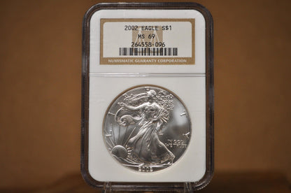 Silver Eagles 1 oz. Bullion - Choose by Date - One Ounce Fine Silver - 1986-2000's Silver Walking Liberty One Ounce Silver Proofs, MS, Slabs