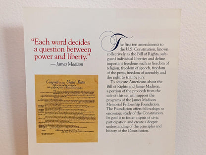 1993 Bill of Rights Commemorative Coin & Stamp Set US Mint - James Madison 90% Silver Half Dollar and Stamp Set