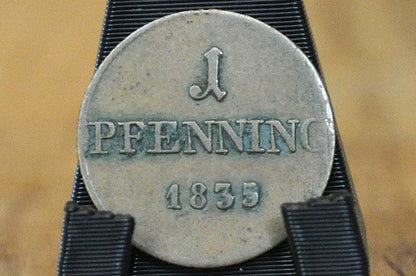 1835 German States 1 Pfennig - Bavaria - Great Condition, VF - Ludwig I - One Pfennig 1835