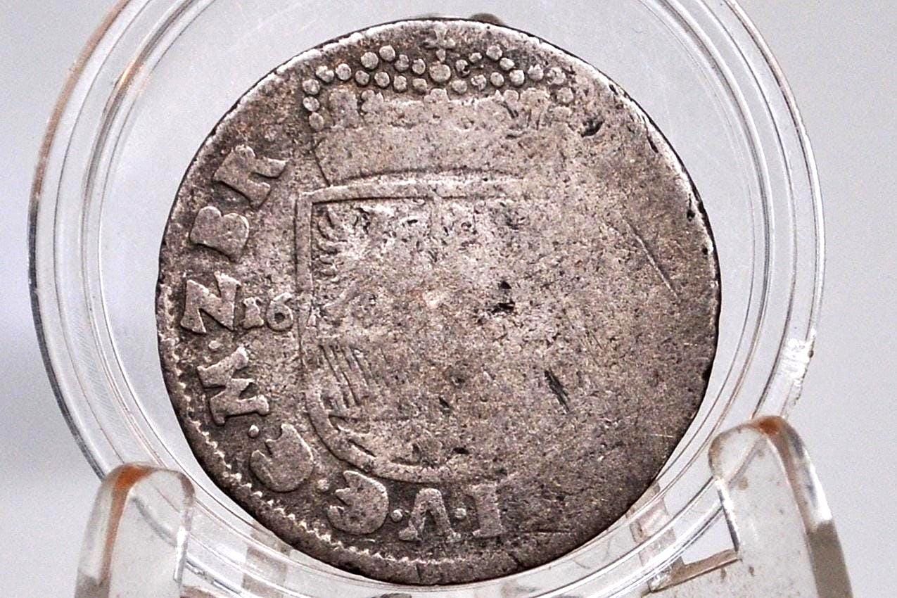 Silver 1691 State of Brandenburg 1 Thaler Coin - Great Condition - Frederick III - Kingdom of Prussia - German States Coins -