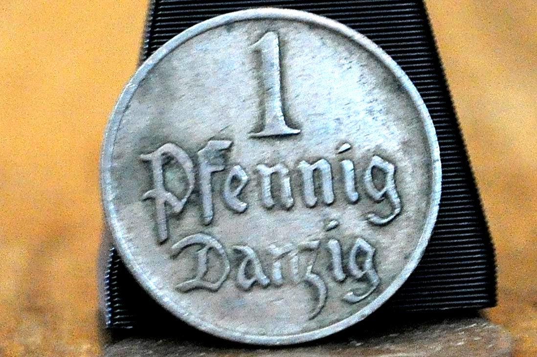 1923 City of Danzig 1 Pfennig - Great Condition - Polish States Danzig Emergency Coinage - Polish States Gulden -
