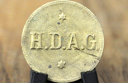 H.d.a.g. (Hafen Dampfschiff Aktien Gesellschaft) Hamburg Ferry Token - Vintage German Brass Faehrmarke Transit Token