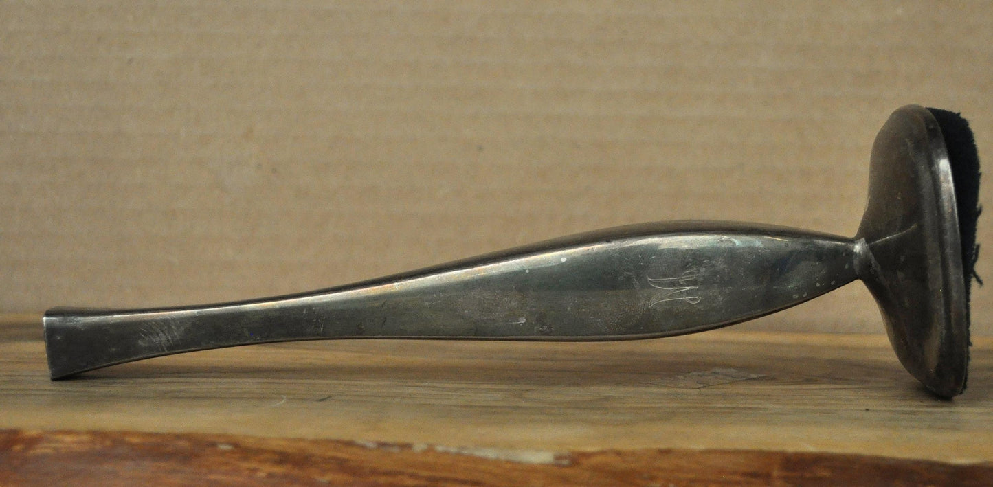 Antique Monogrammed "M" Bud Vase - Vintage Silver Bud Vase with Script Monogram "M"