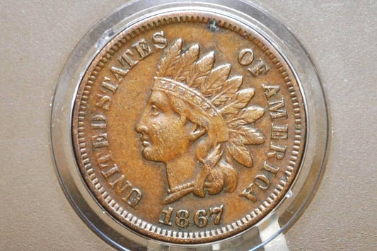 1867 Indian Head Penny - Key Date - Choose by Grade / Condition - Civil War Era Coin - 1867 Cent