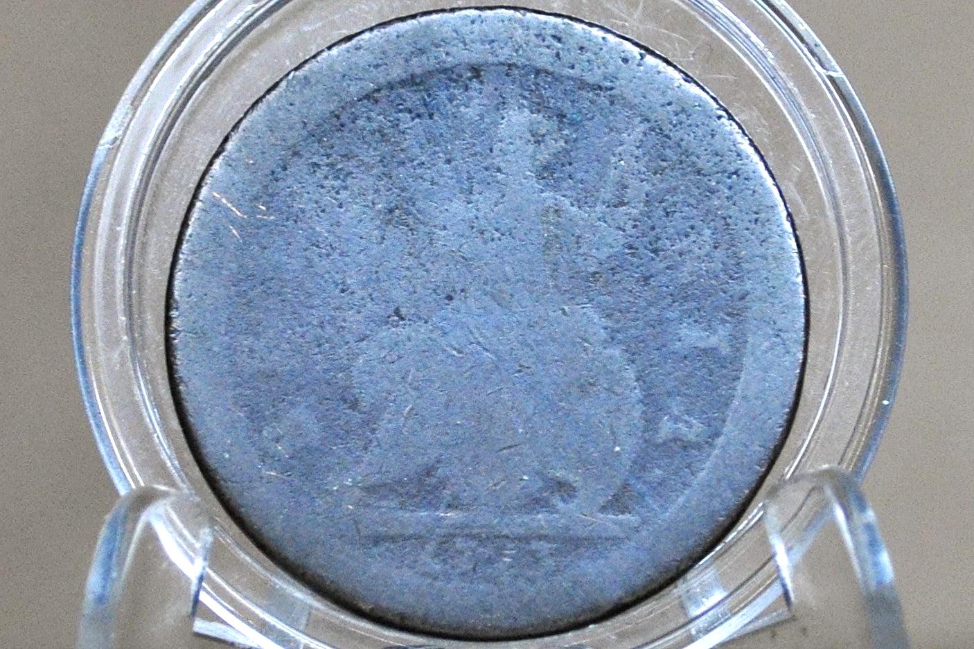 1723 UK Shilling - Great Details / Overall Condition - 1723 Great Britain Farthing - Copper Quarter Penny 1723