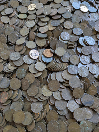 Copper Pennies by the Pound! Wheat or Memorial Large Mix of Dates - US Wheat Back Cents - Antique Coins