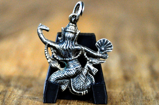 Vintage Siam Sterling Silver Thai Goddess Dancer Charm Pendant - Sterling Silver 925 Thai Dancer Pendant Vintage Siam Jewelry Charm