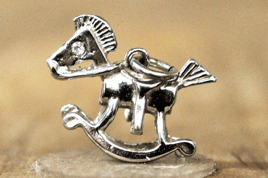 Retired James Avery Sterling Silver 3D Rocking Horse Charm – Detailed Miniature Rocking Horse Charm in Sterling Silver