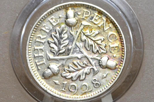 1928-1936 Great Britain Silver 3 Pence Silver - VF/XF Grades Conditions - King George - UK 3 Pence Great Britain Three Pence 50% Silver