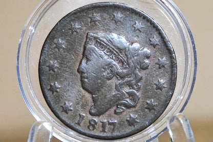 1817 Large Cent 13 Stars - Good, Damaged - US Large Cent - 1817 Coronet Liberty Head Large Cent - Thirteen Stars - 1817 Matron Cent
