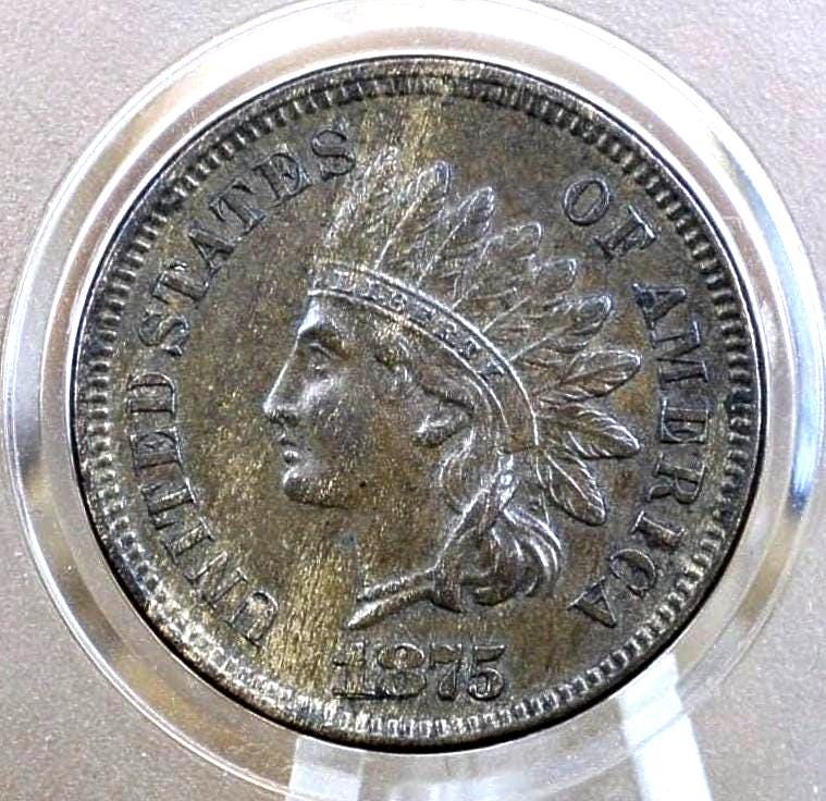 1875 Indian Head Penny - VG-XF (Very Good to Extremely Fine) Choose by Grade - Semi-Key Date - Indian Head Cent 1875 - Indian Head Pennies